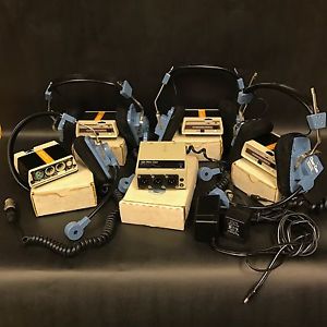 Clear-Com Intercom System LOT RS-501 PK-5 w/Headsets
