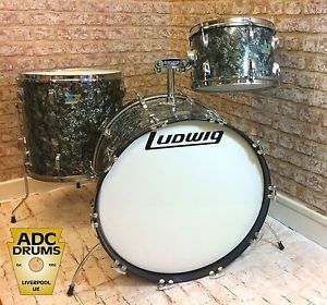 Vintage Ludwig Black Diamond Pearl Drum Kit - 1970's - 22/12/16