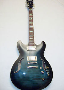Ibanez AS93 Semi-Acoustic Artcore Guitar (Blue Sunburst) With free shaped case.