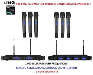 IMG STAGE LINE TXS-6246HH, 6 WAY UHF WIRELESS HANDHELD MICROPHONE KIT