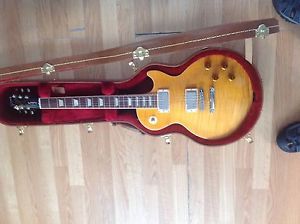 2016 GIBSON LES PAUL STANDARD PLUS TOP GUITAR TRANS AMBER WITH CASE BRAND NEW