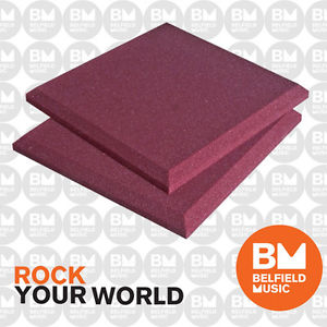 Auralex 2'' SonoFlat 2' x 2' Panels - Burgundy x 16  - Belfield Music