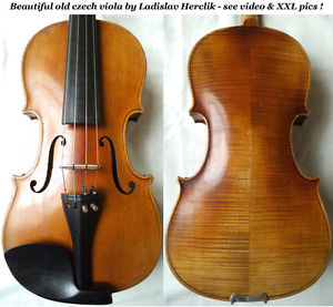 OLD RARE CZECH VIOLA L. Herclik 1924 - VIDEO - BRATSCHE 中提琴 альт ビオラ VIOLIN 296