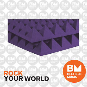 Auralex 2'' Studiofoam Pyramid 2' x 4' Panels - Purple x 12  - Belfield Music