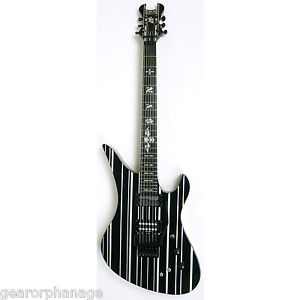 Schecter Synyster Gates Custom-S Sustainiac Black w/ Silver Pin Stripes + Case!
