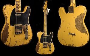 Nash T-52 Butterscotch Blackguard Telecaster Guitar - Xtra Heavy Aging T52