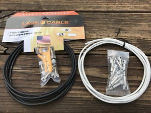 LAVA Solder-Free XL Pedalboard Kit 20ft Cable 20 RA V2 Plugs - BLACK & WHITE