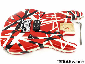 LOADED 2016 EVH Striped Series BODY Guitar Floyd Rose DTuna Red Black & White