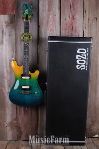 Sozo American Custom Aqua Fade Electric Guitar Flame Maple with Hardshell Case