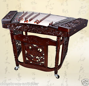 Professional & Beginner Red Aged Nanmu 402 Dulcime dragon relief YangQin#4014