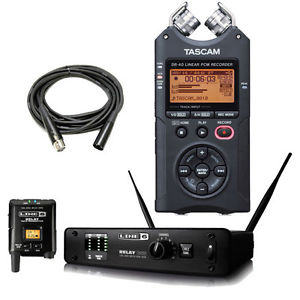 Line 6 Relay G55 Wireless Guitar System w/ Tascam DR-40 Recorder and XLR Cable
