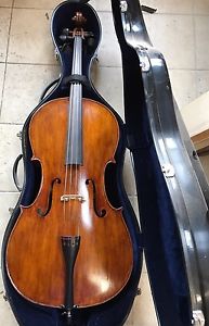 Violoncello 4/4 Legno Massello Rifinito Artigianalmente Con Custodia Rigida