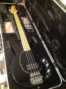 Music Man Stingray Bass Guitar. Black With Maple Fingerboard