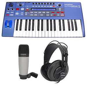 Novation UltraNova 37-Key USB MIDI Keyboard Synthesizer+Samson Mic+Headphones