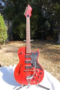 Vintage 1960s Kay Speed Demon hollowbody three pickup electric guitar