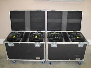 Martin Rush MH3 Beams w/ Road Cases ( x4 Lights, x2 Road Cases )