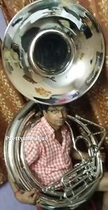 SOUSAPHONE BIG 25" BELL OF PURE BRASS IN CHROME + MOUTHPC + CASE + FREE SHIPPING