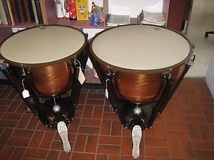 EXTRA-CLEAN PAIR LUDWIG "STANDARD SYMPHONY" COPPER 26 & 29 TIMPANI, GOOD HEADS