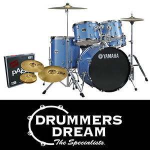 Yamaha Gigmaker 5Pce Rock Drum Kit, PST3 Cymbals & Hardware - Blue Ice Glitter