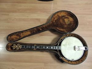 Vintage 1930s Trujo Plectrum Banjo By Gibson Original Case Capos Armrest #3122-A