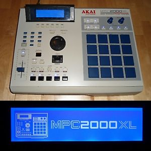 CUSTOM Akai MPC 2000XL w/BLUE LEDs/PADS NEW LCD 1GB CF Drive MAXED RAM
