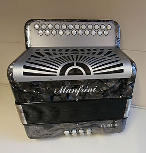 Manfrini 3 Voice Button Accordion in the key of B/C