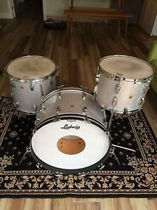 Vintage ludwig drum kit silver sparkle Ginger Baker sizes