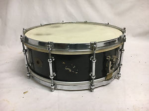 Vintage Ludwig Chrome Plated Tube Lug Mahogany Snare Drum 1920's 5" X 14"