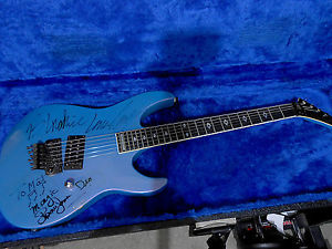 Kramer Stagemaster usa flip flop blue signed by Dio and Blackie Lawless american