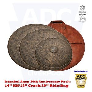 Istanbul Agop 30th Anniversary Cymbal Pack: 14 " HiHats/18 " Crash/20 " Ride/Bag