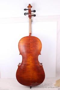 4/4 Cello Old Flame Maple Spruce Nice Painting Powerful Sound Master Work #GL-5