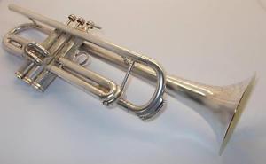 1940 Conn 48 B Vocabell Trumpet~Satin Silver Finish W/Gold Wash Bell~NICE!