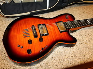 Godin LGX-SA AA Flame Top Electric Guitar Cognac Burst w/ gig bag