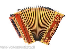 Steirische Harmonika Krainerland Modell "Indischer Apfel" G C F B flach gestimmt