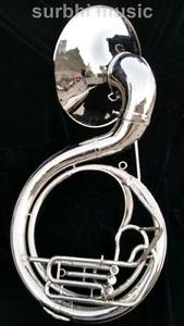Sousaphone Big Jumbo Size 25" in Silver Chrome Nickle With Case Box & Mouth Pc.