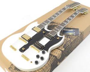 2016 Epiphone Limited Edition G-1275 Double Neck Electric Guitar- White - In Box