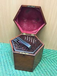 C G Jones 6 bellow concertina with 30 notes + 2 drone notes in rosewood