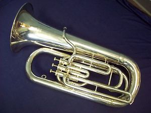 BEAUTIFUL BOOSEY & HAWKES (BESSON 700) PROFESSIONAL SILVER TUBA + CASE