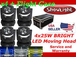 x4 ShowLight BEAM 4x25W LED Moving Head Light with FLIGHT CASE
