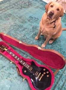 2001 Gibson Les Paul Studio Black and Gold WOHSC (minor neck repair)