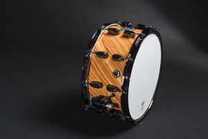 BONE Custom Drums, BONE Custom  Snare Drum, Zebrawood - Maple, 10ply, 7x14