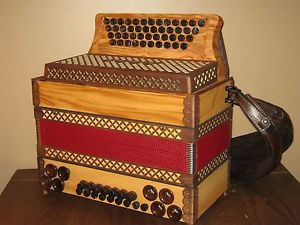 New Slovenian Krainerland Wooden 4 Row Diatonic Button Box Accordion G-C-F-Bb