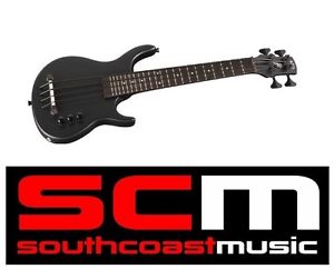 Kala KA-SB4FS-B Solid Body Bass Ukulele with Uke Gig Bag Black Finish New