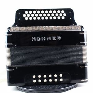 RARE BLACK HOHNER Corona button accordion in FBbEb Fa (A17166)