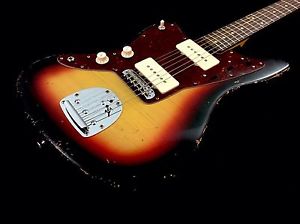 LEFTY! MJT Custom Aged Jazzmaster Nitro Guitar Musikraft Flame Neck HSC RELIC!