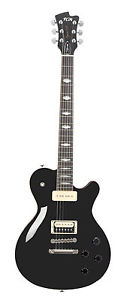 FGN Expert Flame - FLX E-Gitarre, Classic Black, P90/H Pickups, inkl. Koffer