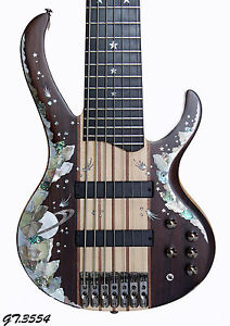 Antoniotsai -Planet inlay handmade-Mexico Bocote Elec 7 strings Guitar Bass 3554