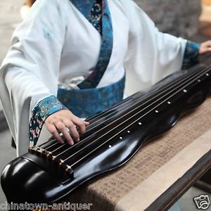 48" Professional Guqin Chinese 7-stringed zither instrument Plantain-leaf #4055