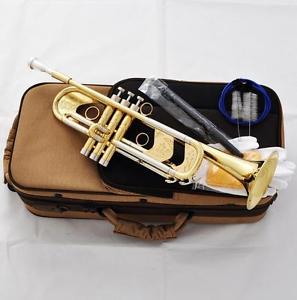 2016 New Professional Heavy Trumpet Monel Valves Germany Brass horn Gold Finish