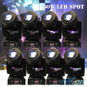 NEW 8 Units 60W LED SPOT  Moving Head DMX Stage Light DJ Club Party American